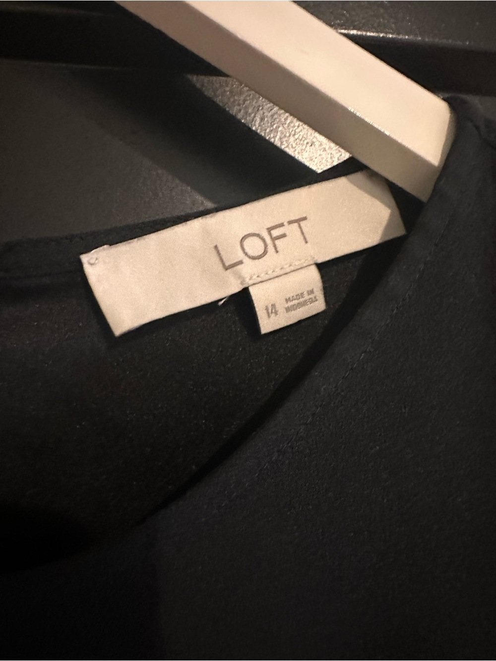 LOFT Black Long-Sleeve Twist Detail Blouse - Picture 4 of 5